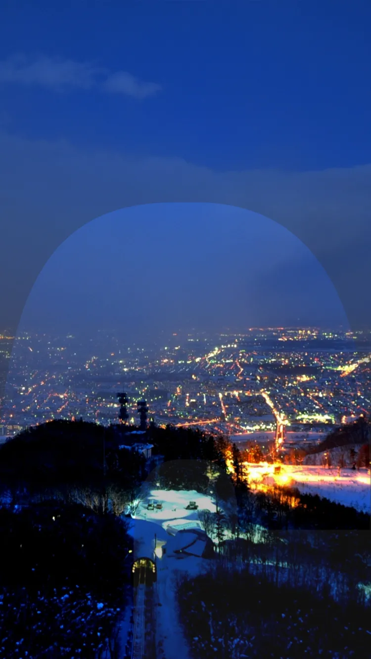 札幌の夜景と稼働する街のイメージ